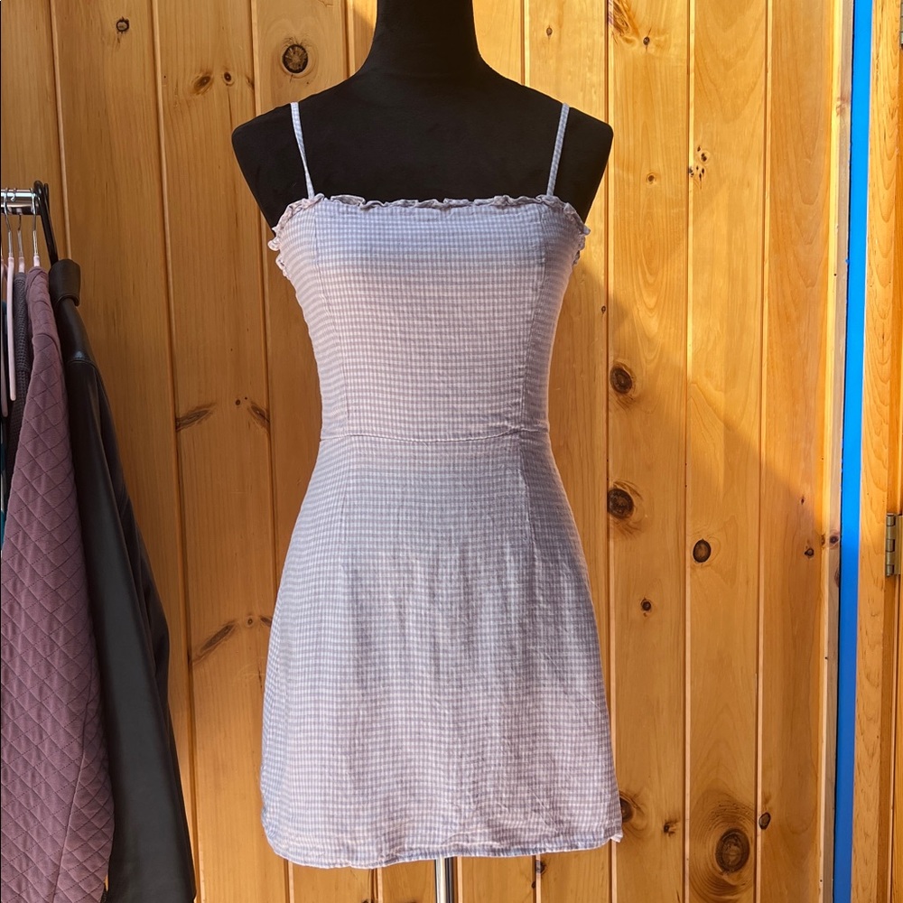 Reformation Lavender Gingham Mini Dress